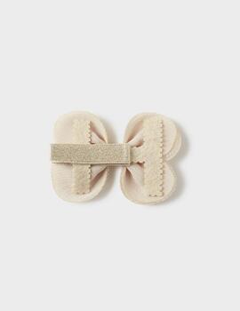 Set De Pinza Y Diadema  Beige Para Niña