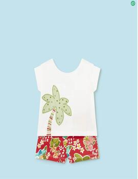 Conj.Mayoral Flores Rojo Para Bebe