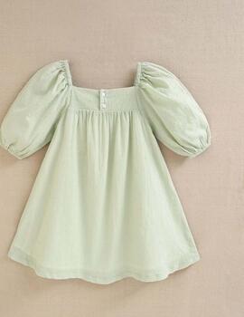 Vestido Dadati Plumeti Verde Para Niña