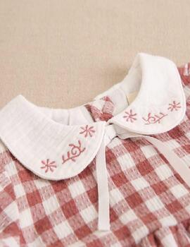 Vestido Dadaty Cuadros Vichy Rosa Para Bebè Niña