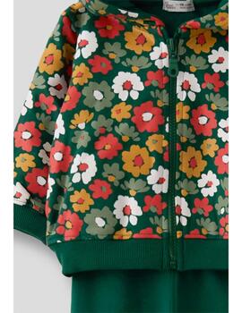Chandal Strret Monkey Flores Verde Para Niña