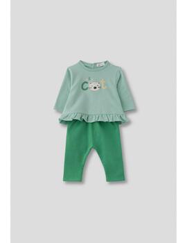 Conj.Strret Monkey Verde Para Bebé