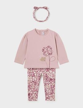 Conj.Mayoral Chaqueta Y  Peto Rosa Para Bebè