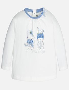 Camiseta Conejo Vivos Azul Bebe Niña Mayoral
