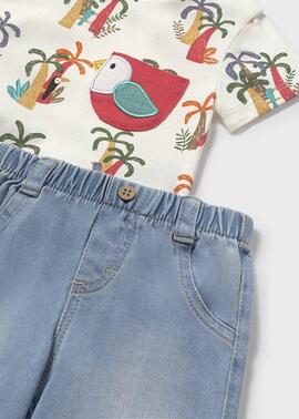 Conj.Mayoral Jeans Estampado Para Bebé