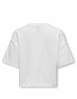 Camiseta Only Blanco Estampado Leopardo Para Niña