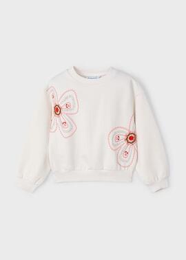 Pullover Mayoral Flor Hueso Para Niña