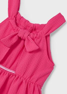 Vestido Mayoral Gasa Fucsia Para Niña