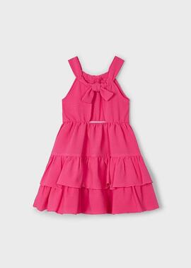Vestido Mayoral Gasa Fucsia Para Niña