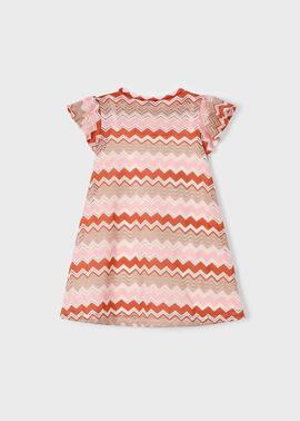 Vestido Mayoral Zig Zag Salmon Para Niña