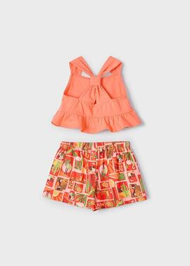 Conj.Mayoral Estampado Naranja Para Niña