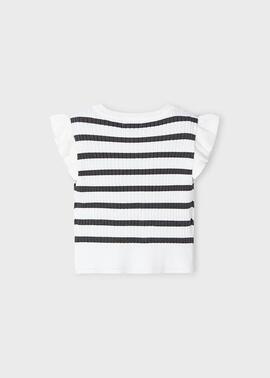 Top Mayoral Tricot Canale Bco-antrac Para Niña