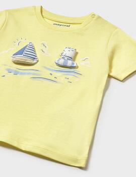 Camiseta Mayoral Barco Amarillo Para Bebé