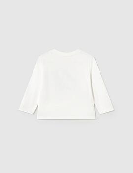 Camiseta Mayoral Dino Blanca Para Bebé