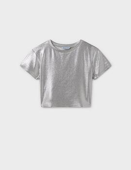 Camiseta Mayoral Canelé Plata Para Niña