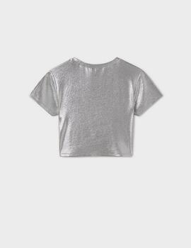 Camiseta Mayoral Canelé Plata Para Niña