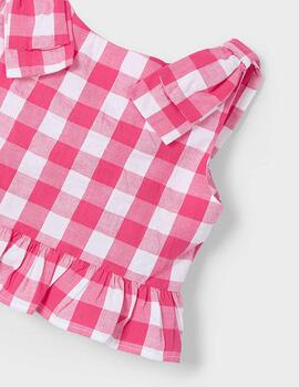 Camisa Cuadros Rosa Para Niña