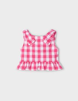 Camisa Cuadros Rosa Para Niña