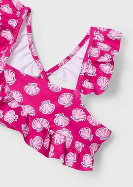Bikini Mayoral Volante Magenta Para Niña