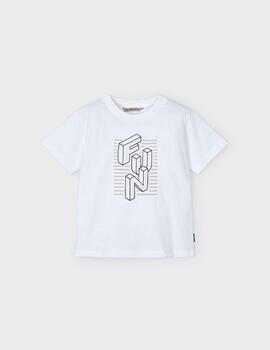 Camiseta Mayoral Logo Blanca Para Niño