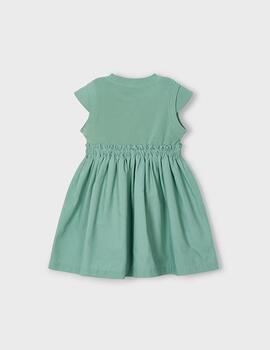Vestido Mayoral Canelé Verde Para Niña