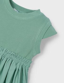 Vestido Mayoral Canelé Verde Para Niña