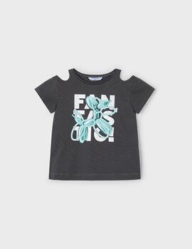 Camiseta Mayoral Letras Gris Para Niña