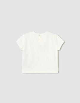 Camiseta Mayoral M/C Mariposa Crudo Para Bebé