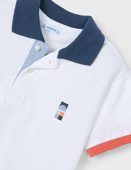 Polo Mayorañ Tricolor Blanco Para NIño