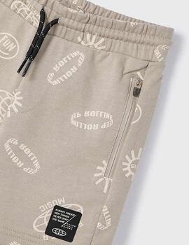 Bermuda Mayoral Estampado Beige Para Niño