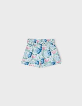 Short Mayoral Flores Menta Para Niña