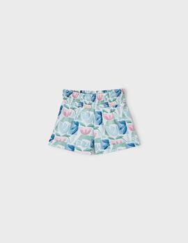 Short Mayoral Flores Menta Para Niña