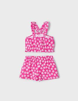 Conj.Mayoral Estampado Fucsia Para Niña