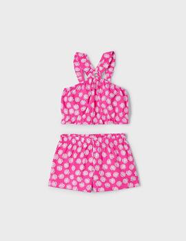 Conj.Mayoral Estampado Fucsia Para Niña