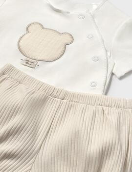 Conj.Mayoral Osito Corto Beige Para Bebé Unisex