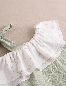 Vestido Dadati Estrellas Verde Para Niña