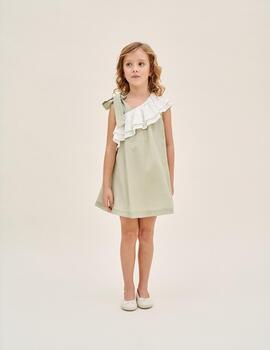 Vestido Dadati Estrellas Verde Para Niña