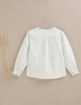 Camisa Dadati Rayas Verde Para Niño