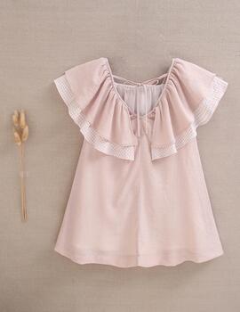Vestido Dadati Cuadritos Rosa Para Niña