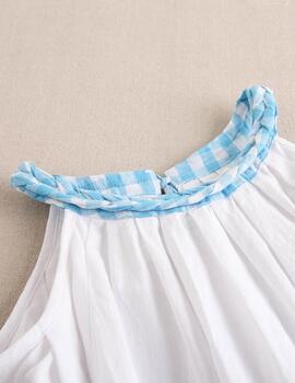 Camisa Dadati Cuadros Turquesa Para Niñla