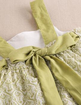 Vestido Dadati Estampado Verde Para nIña