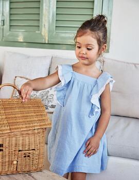 Vestido Dadati Azul Para Niña