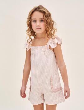 Mono Dadati Cuadtitos Rosa Para Niña