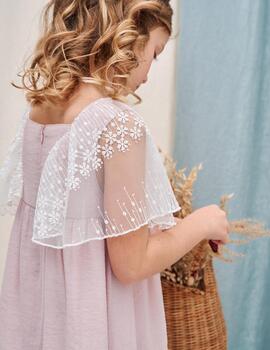Vestido Dadati Rosa Tul Para Niña