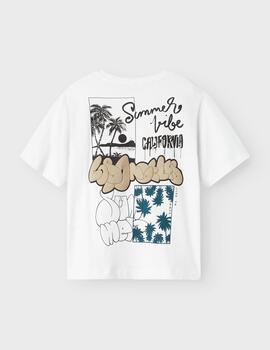 Camiseta Name It Stay Wild Blanca Para Niño