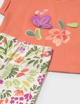 Conj.Mayoreal Leggings Estampado Naranja Para Bebè