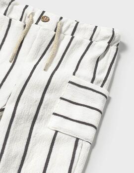 Pantalón Mayoral Rayas Nata Para Bebé