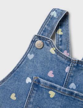 Peto Name It Denim Corazones Para Niña