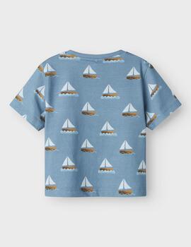 Camiseta Name it Barcos Azul Para Niño