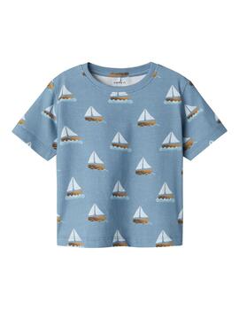 Camiseta Name it Barcos Azul Para Niño